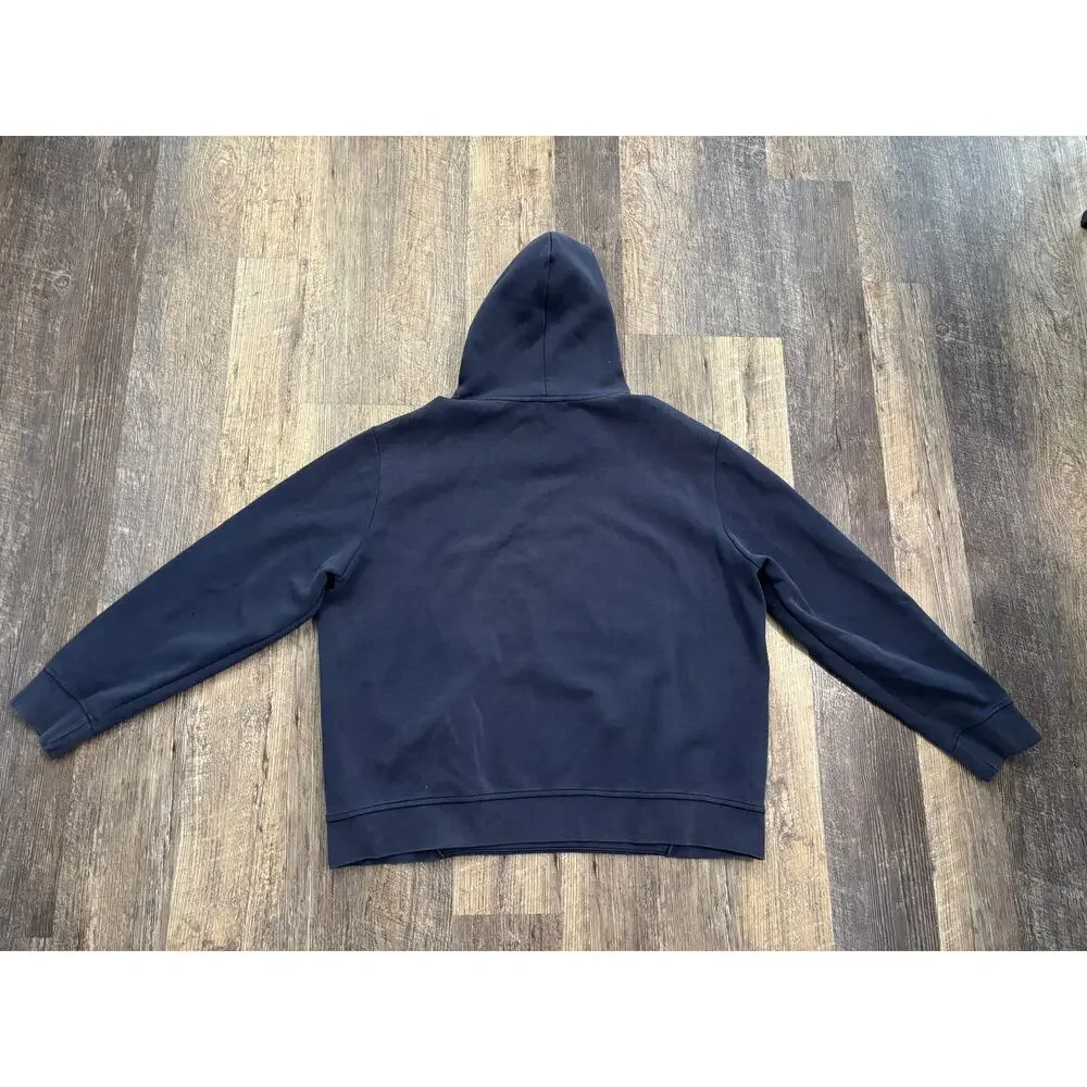 Banana Republic Eco Hoodie Mens XL Navy‎ Blue Snap Neck Sweatshirt 1166